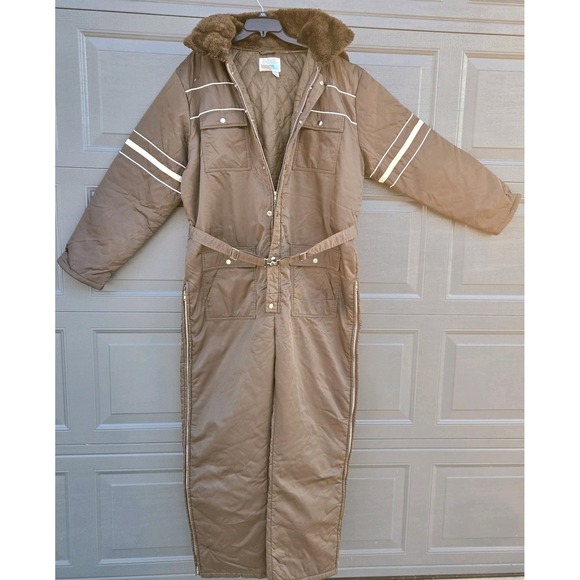 Sears Other - Vtg Sears Work Leisure Hooded Insulated Coveralls Snowsuit Mens 46-48 Brown